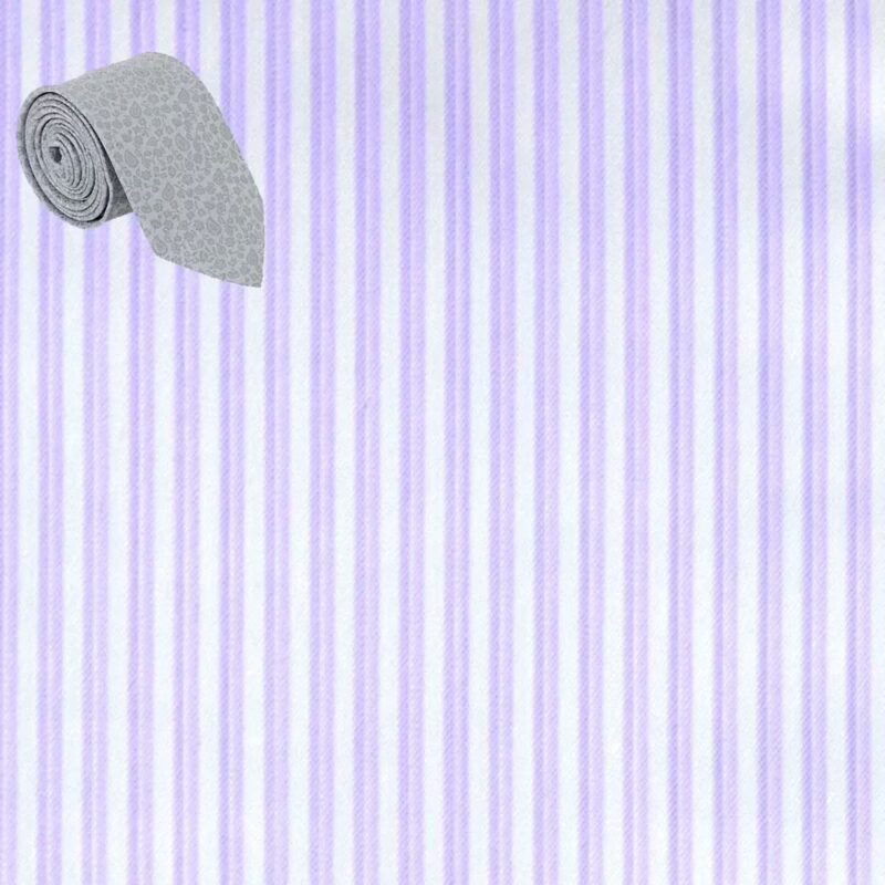 Raymond - Purple/White Lining Shirting Fabric Free Tie