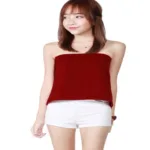 Maroon Seamless Strapless Stretchy Tube Top
