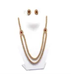 RK gold & White Necklace Set With EarRings