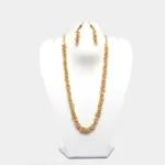 RK Gold & Multi Necklace Set With Ear Rings