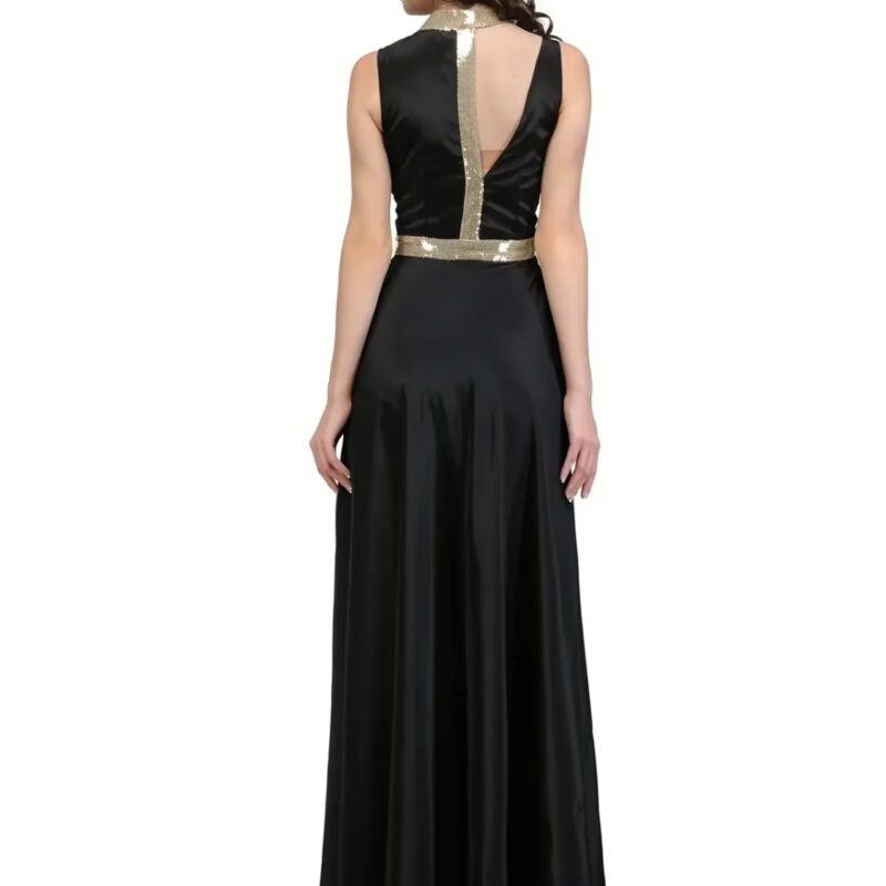 Raas Prêt  Sensuous Black Crape Flared Gown Dress