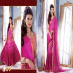 Sindoor Pink Color Crepe Silk Saree