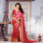 Sindoor Red Color Crepe Silk Saree