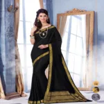 Sindoor Black Color Crepe Silk Saree