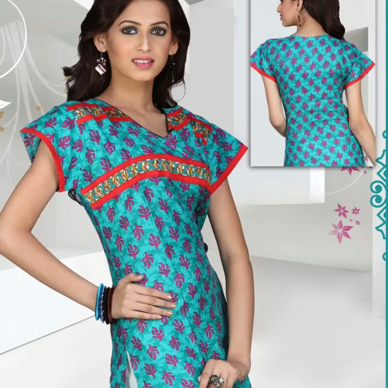 Pazaar Persian Green Printed Party Kurti