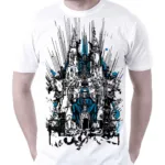 Reptile Jesus White & Blue Printed T-shirt