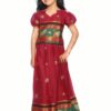 Bhartiya Paridhan -Art Silk Pre Stitched Embroidered Laced Red Saree(6month-9Years) - Image 2