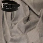 Raymond Light Brown & White Woollen Trouser Fabric Free Belt