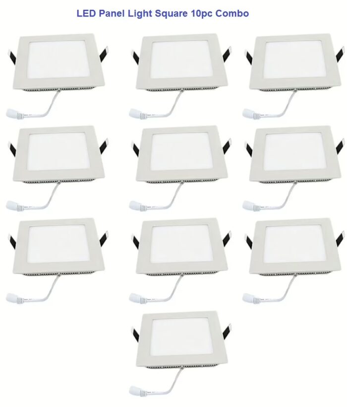 Set of 10 3W LED Panel Light Square White