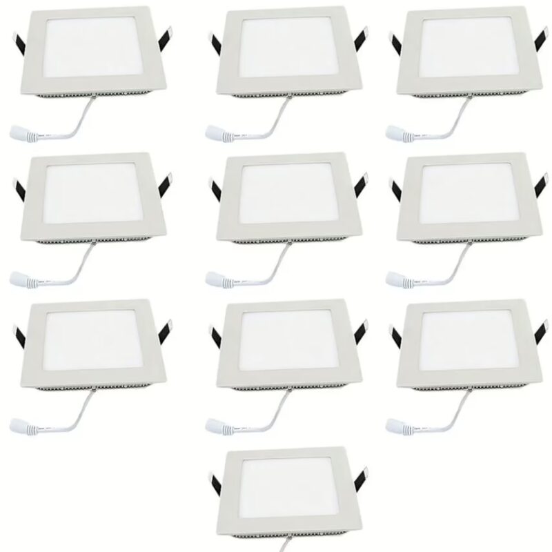 Set of 10 3W LED Panel Light Square White