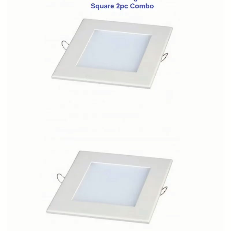 Set of 2 6W LED Panel Light Square White