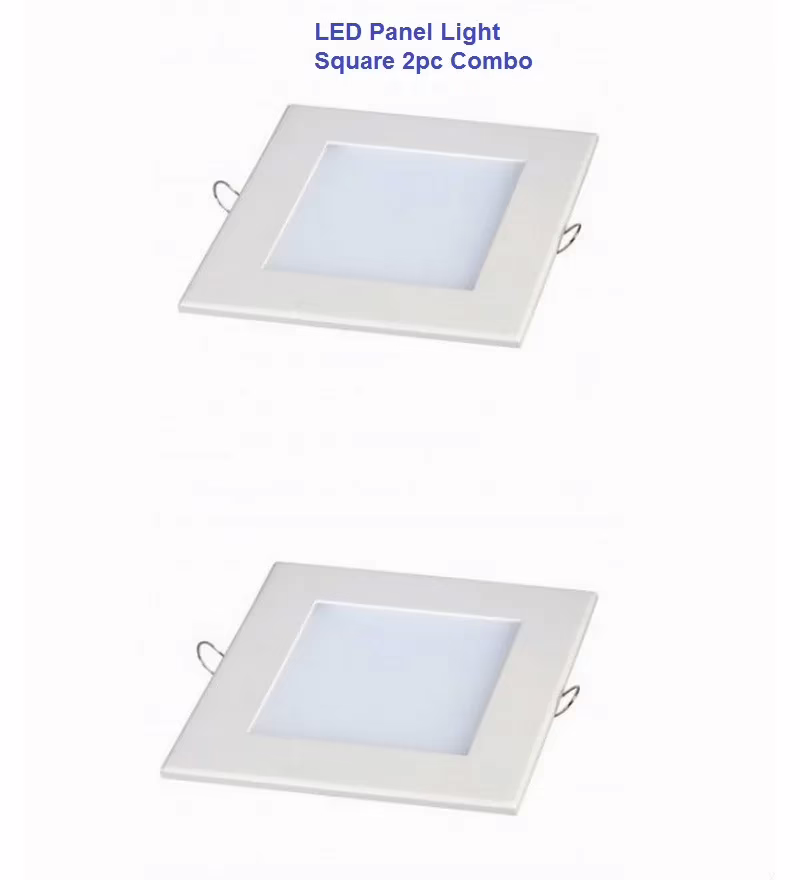 Set of 2 6W LED Panel Light Square White