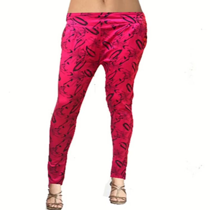 Seasons Dark Pink Exotic Print Cotton Jegging