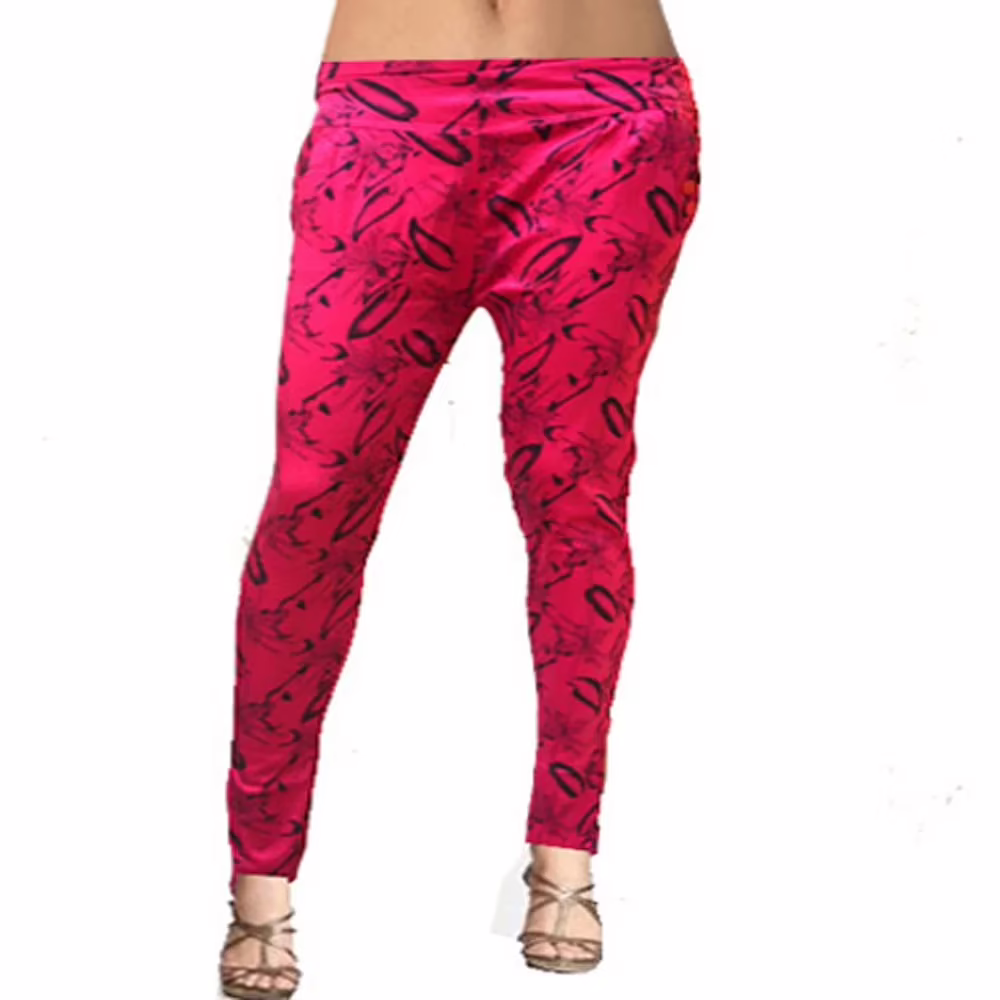 Seasons Dark Pink Exotic Print Cotton Jegging
