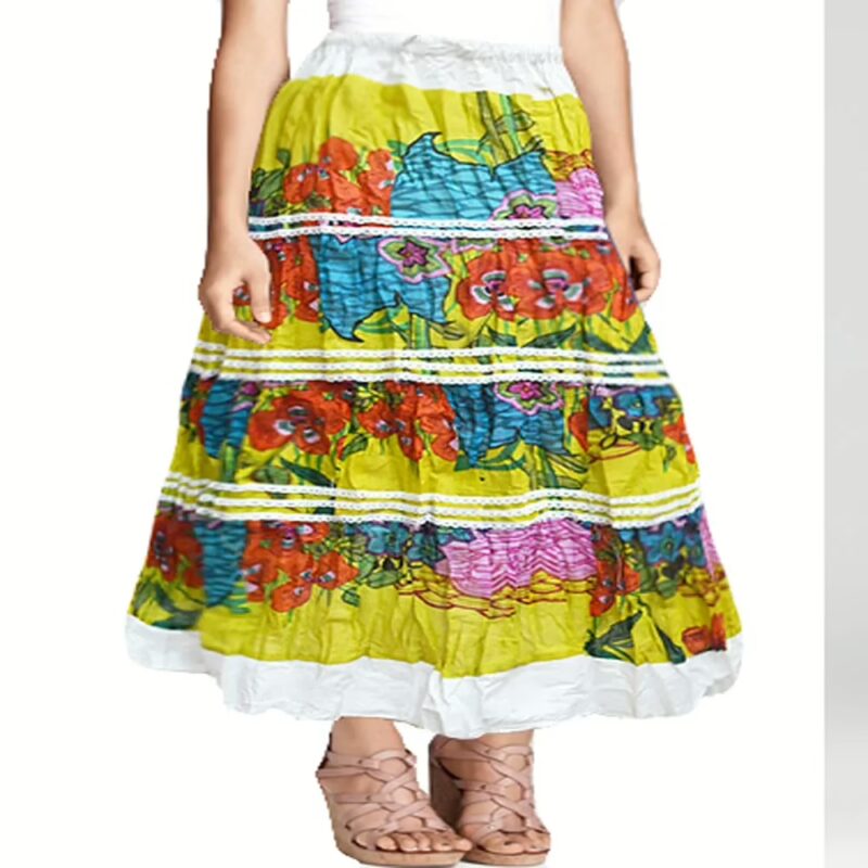 Trendy Yellow Printed Skirt