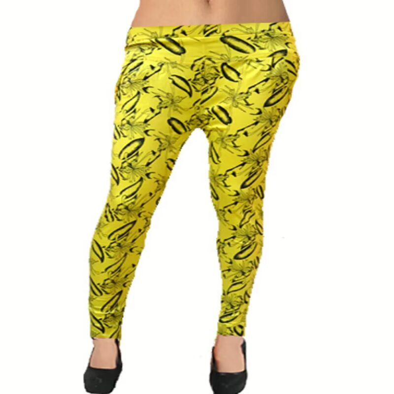 Seasons Yellow Exotic Print Cotton Jegging