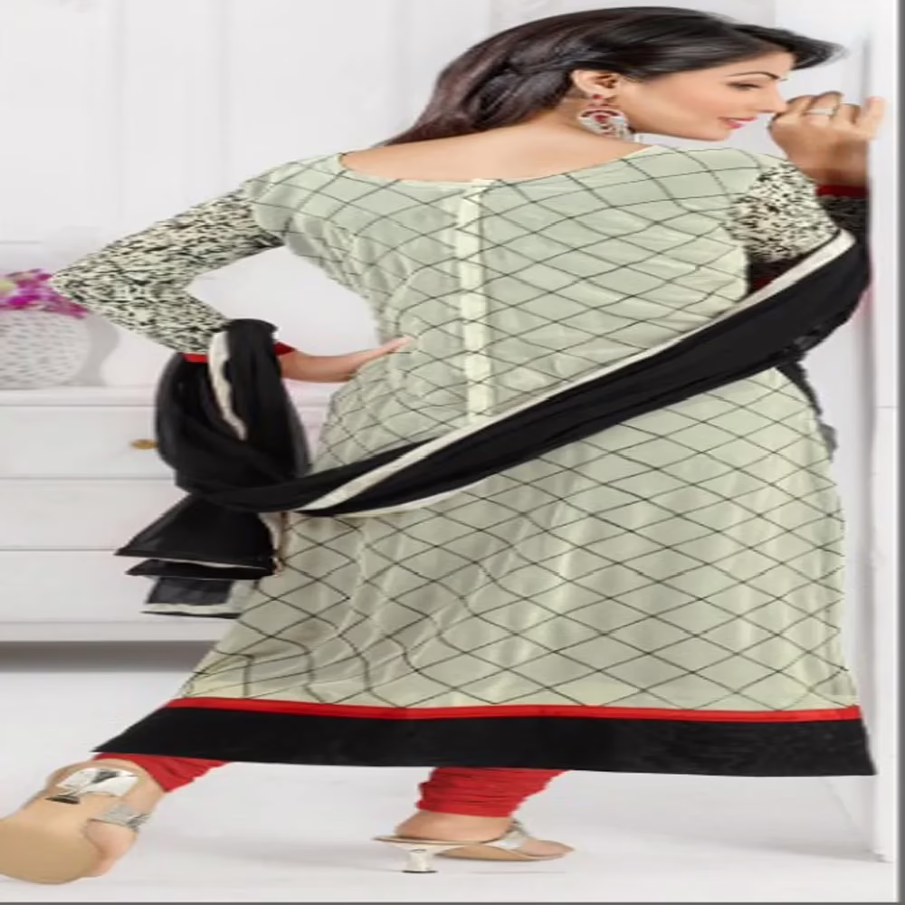 F3 Fashion Dark Red & Brown Straight Cut Pakistani Style Suit - Image 2