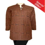 Full Sleeves Brown Criss Cross Woolen Kurti With Warm Legging Special Offer