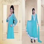 Pazaar Iris Electric  Blue Embroidered Party Lawn Kameez