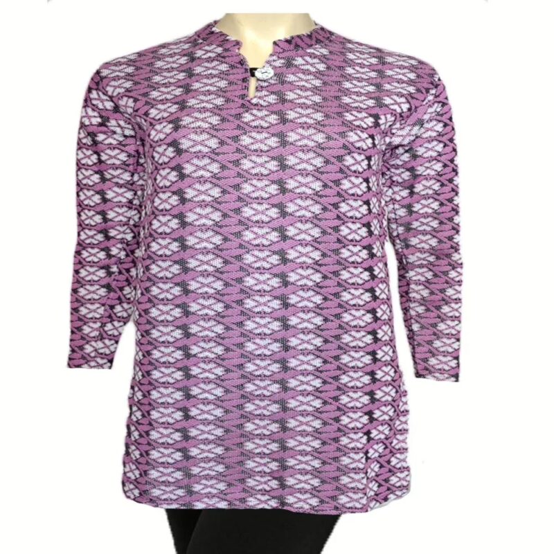 Light Pink Flower Design Woolen Kurti