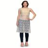 Raas prêt Sheer Floral-Design Gold/ White Contemporary Tunic - Image 2