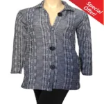 Grey Front Button Collared Check  Woolen Coat With Warm Legging Special Offer