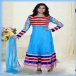 Pazaar Pankhuri Deep Sky Blue  Embroidered festival Anarkali Kameez