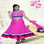 Pazaar Pankhuri Fuchsia Pink Embroidered Party Anarkali Kameez