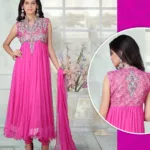 Pazaar Angel Deep Pink Embroidered Festival Anarkali Churidar Kameez