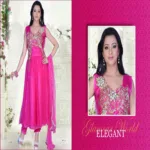 Pazaar Prakriti Anarkali Deep Pink Embroidered Festival Kameez