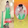 Pazaar Prakriti Anarkali Deep Lime Green Embroidered Festival Kameez - Image 2