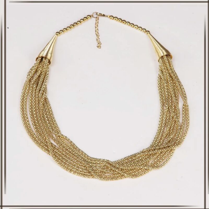 Pazaar Golden Metal Festival Necklace
