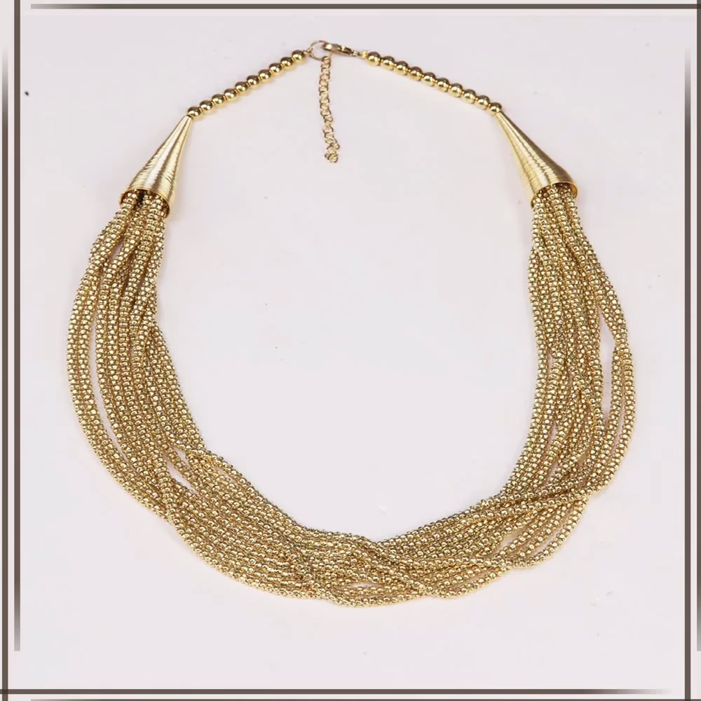 Pazaar Golden Metal Festival Necklace