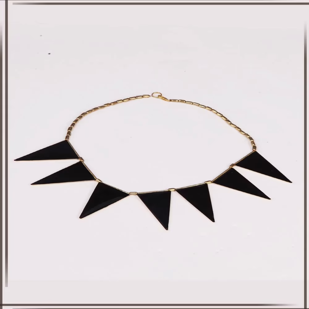 Pazaar Golden & black Metal Festival Necklace - Image 2