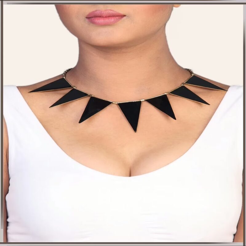 Pazaar Golden & black Metal Festival Necklace