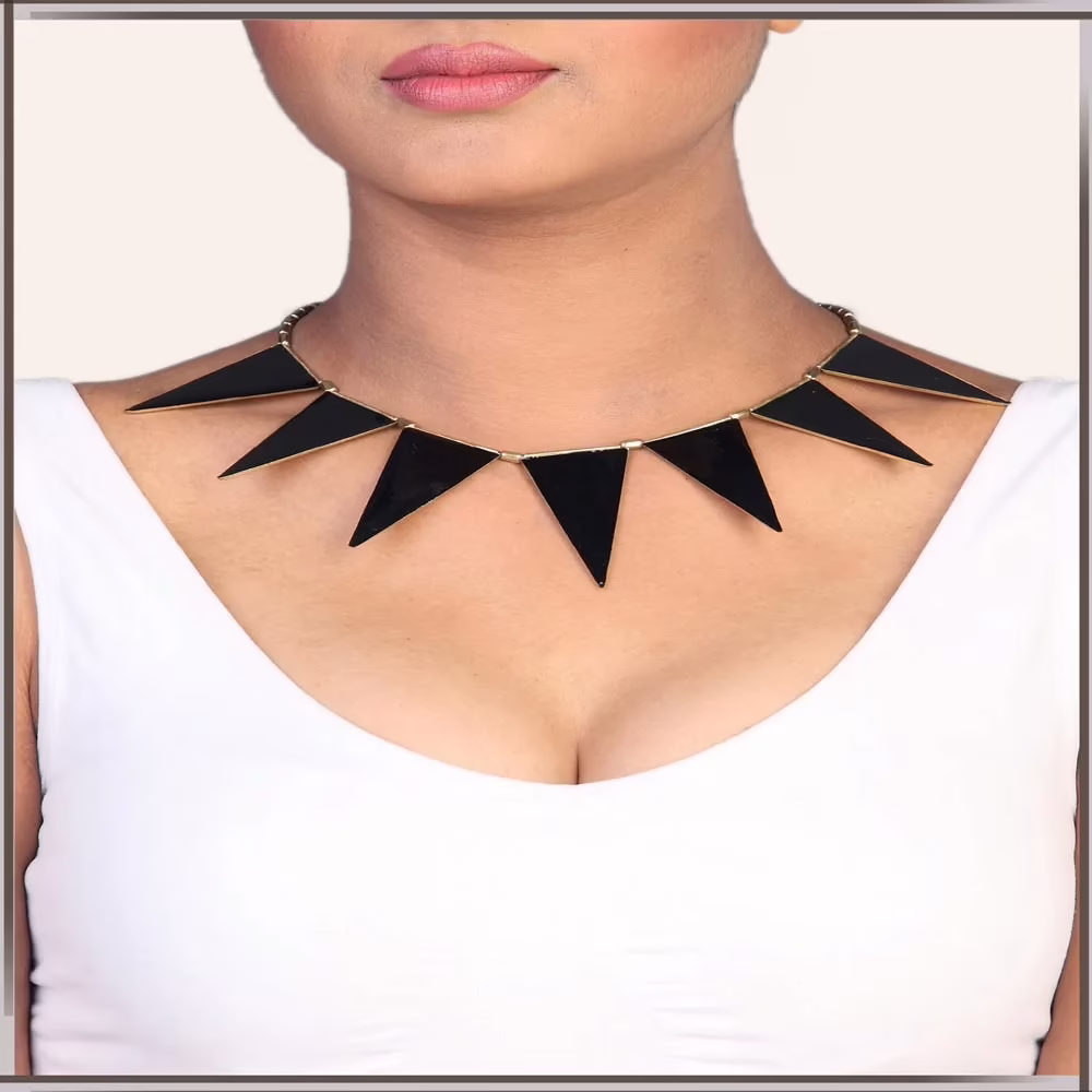 Pazaar Golden & black Metal Festival Necklace
