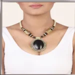 Pazaar Golden and Black Metal Festival Necklace
