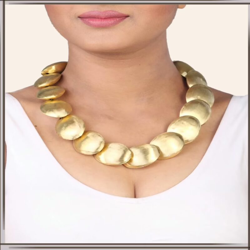 Pazaar Golden Metal Festival Necklace