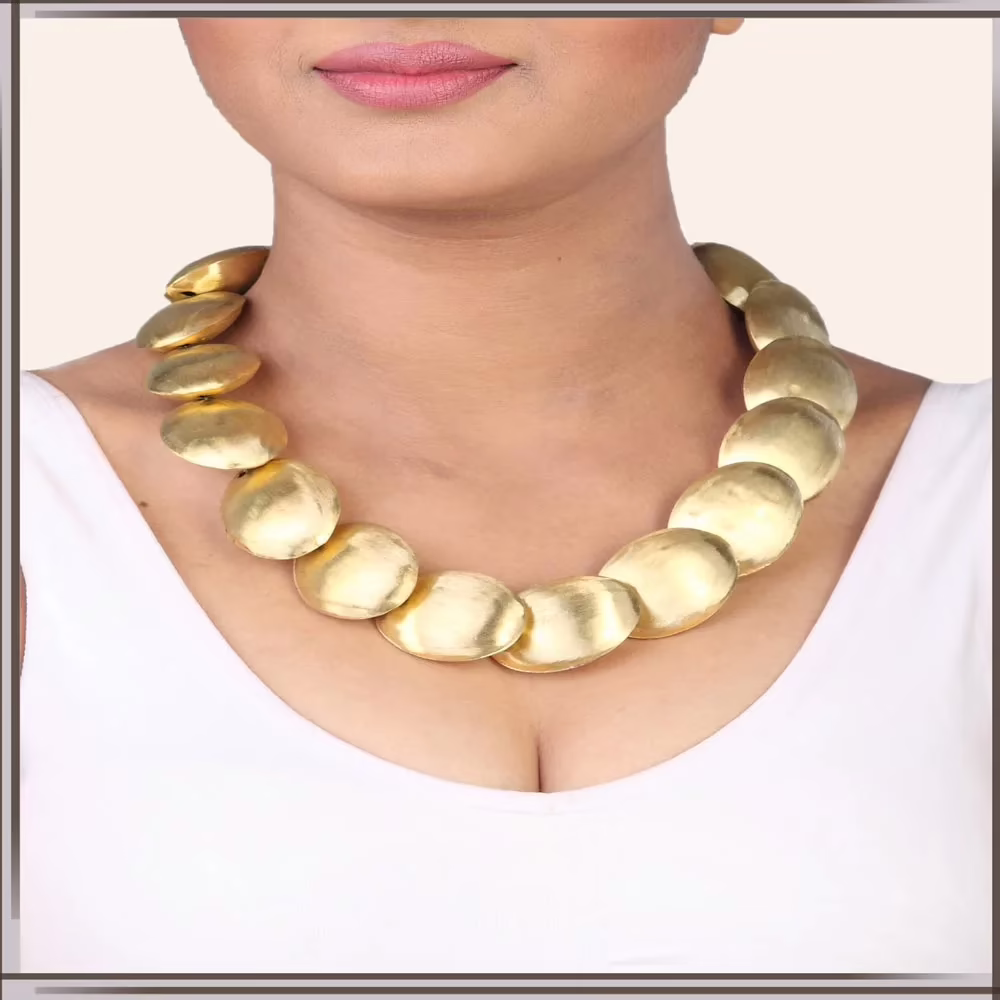 Pazaar Golden Metal Festival Necklace