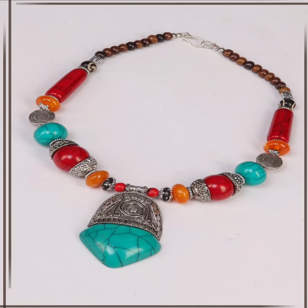 Pazaar Golden Metal Festival Necklace