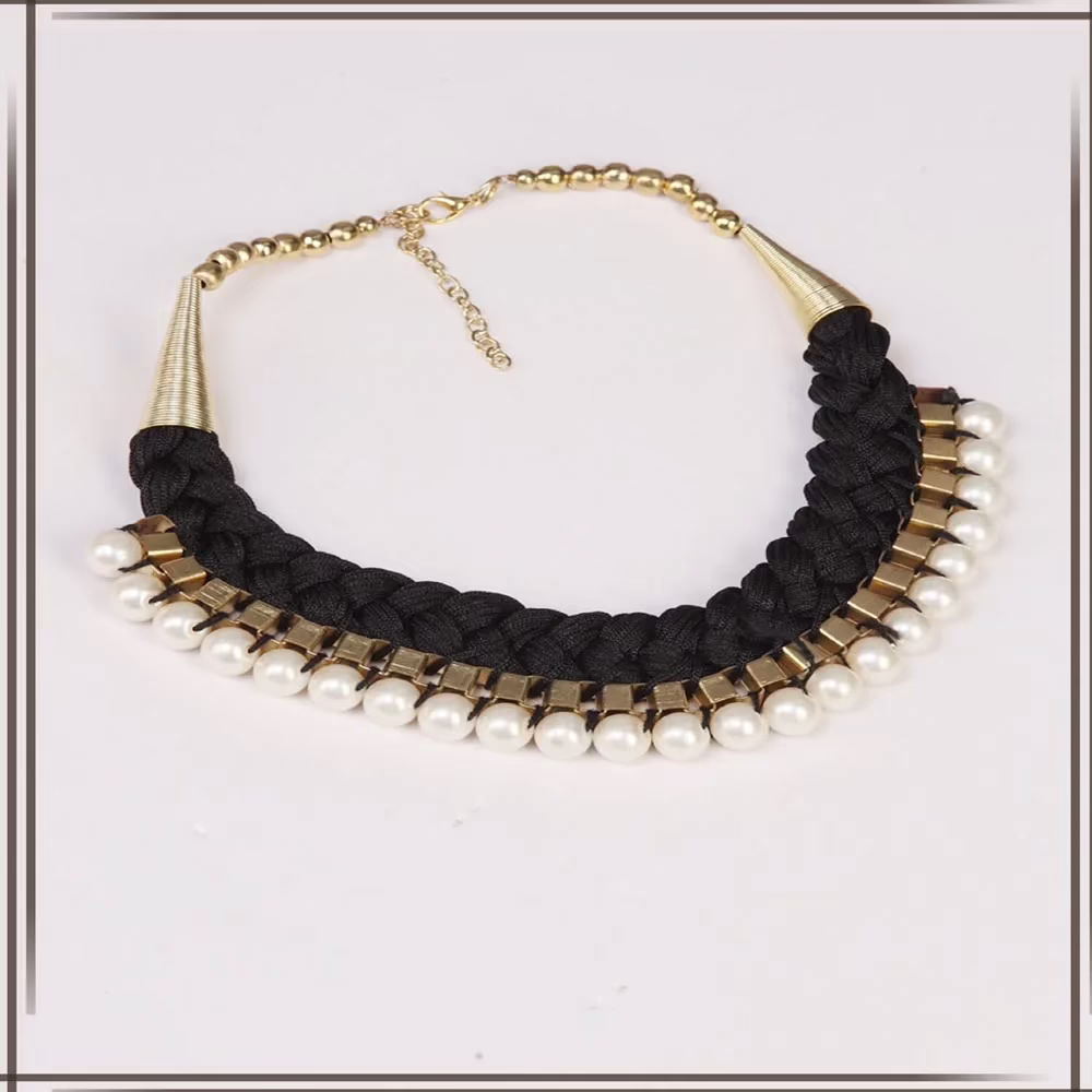 Pazaar Black & White Metal Festival Necklace - Image 2