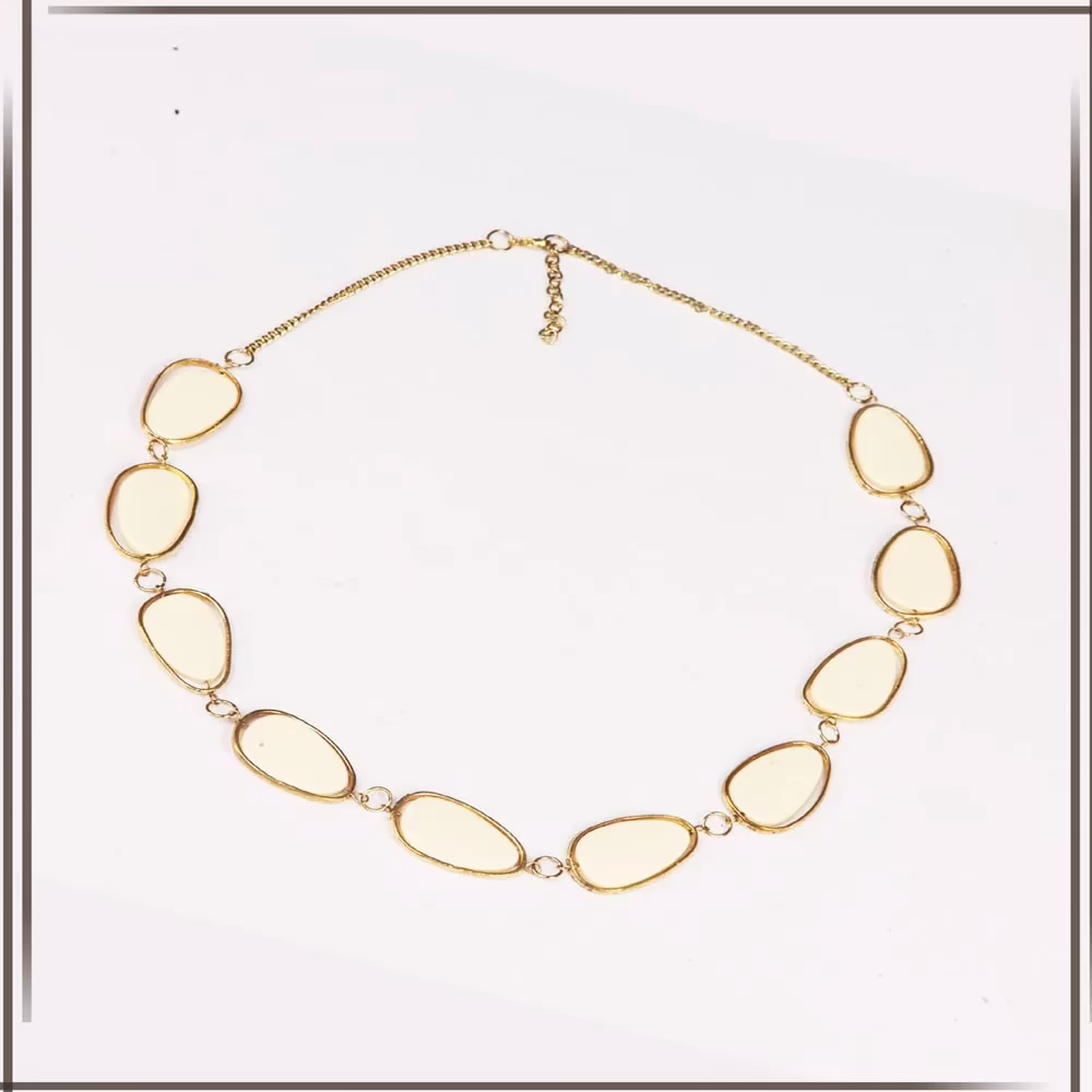 Pazaar Golden & Off-white Metal Festival Necklace - Image 2