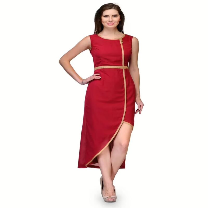Raas prêt Stylish maroon georgette slimming eveningwear maxi dress