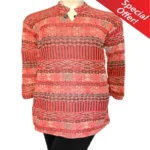 Elegant Orange Printed Buttoned Woolen Kurti With Warm Legging Special Offer
