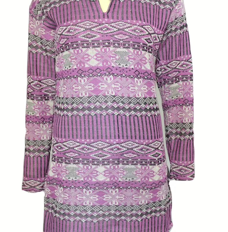 Light Purple Nehru Collar Buttoned Woolen Kurti