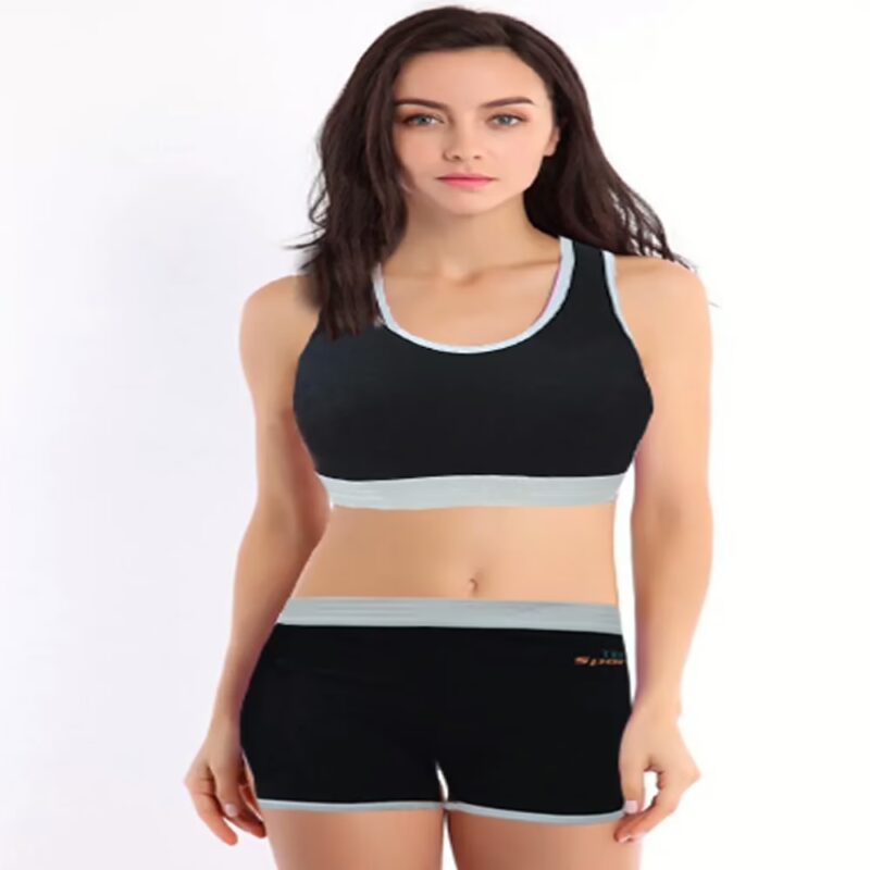 Try Aerobics Racer Back Athletic Design Sports Bra short Set