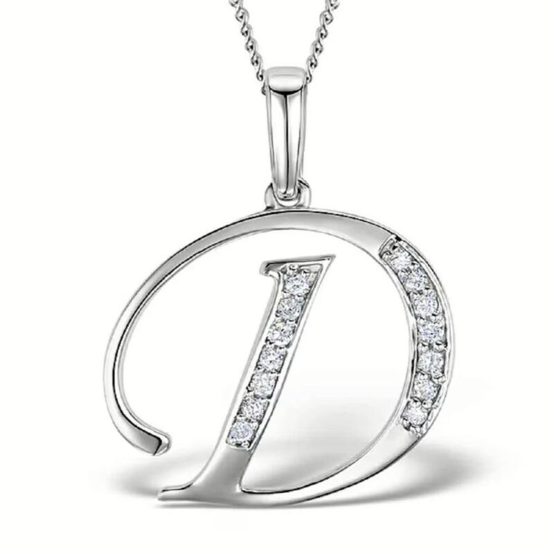 Akruti Creations Sterling Silver Alphabet 'D' Pendant