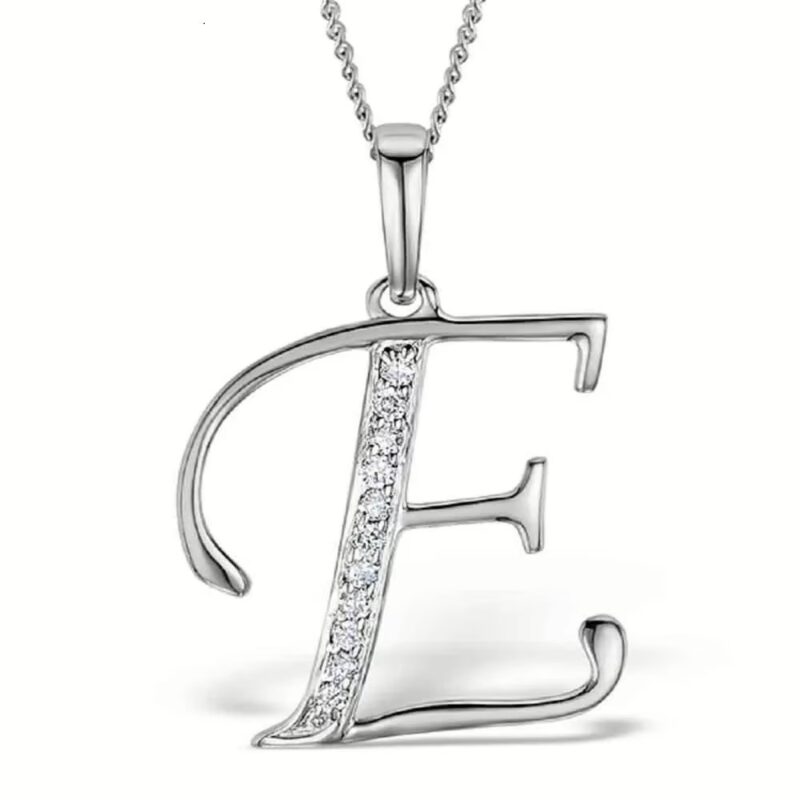 Akruti Creations Sterling Silver Alphabet 'E' Pendant