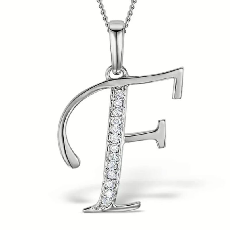 Akruti Creations Sterling Silver Alphabet 'F' Pendant