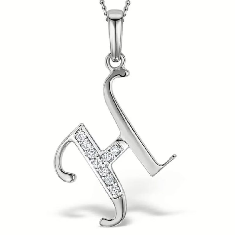 Akruti Creations Sterling Silver Alphabet 'H' Pendant